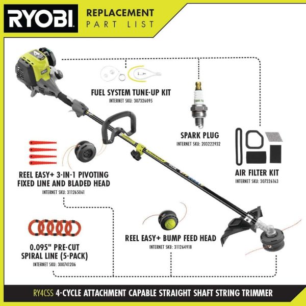 Ryobi 4-Stroke 30 cc Attachment Capable Straight Shaft Gas Trimmer - Image 5