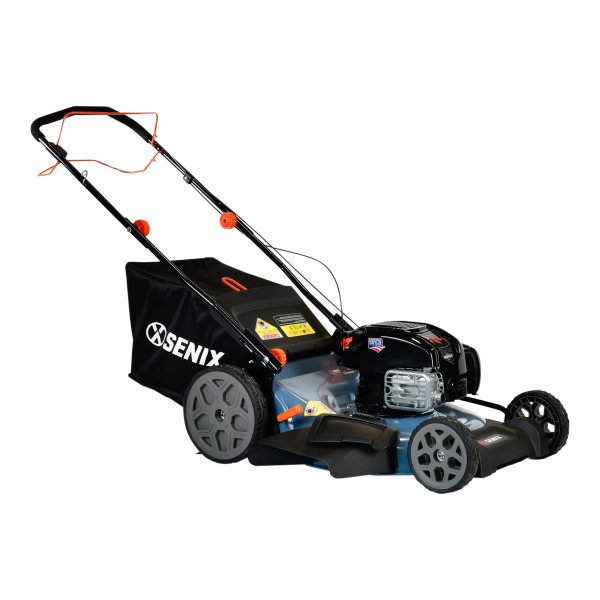 SENIX 22-Inch 163 cc 4-Cycle Gas Powered RWD Self-Propelled Lawn Mower, 3-In-1, 1-Step Start Auto Choke, Single Lever Height Adjustment, 11-In Rear Wheels, LSSG-H1 - Image 3