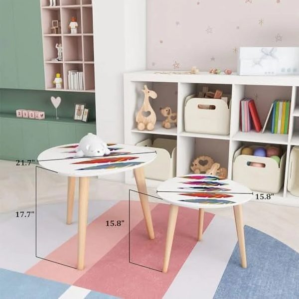 TJXFVNB Small Coffee Nesting Seamless Border Small Bright Colorful Flowers Leaves Triangle End Center Modern Room Bedroom Balcony - Image 2