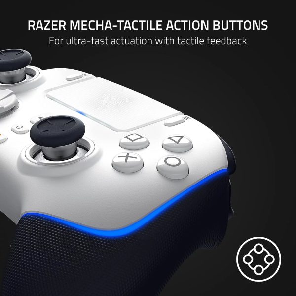 Razer Wolverine V2 Pro Wireless Gaming Controller for PlayStation 5 / PS5 PC: HyperSpeed Wireless - Mecha-Tactile Action Buttons - 8-Way Microswitch D-Pad - 6 Remappable Buttons - Chroma RGB - White - Image 2