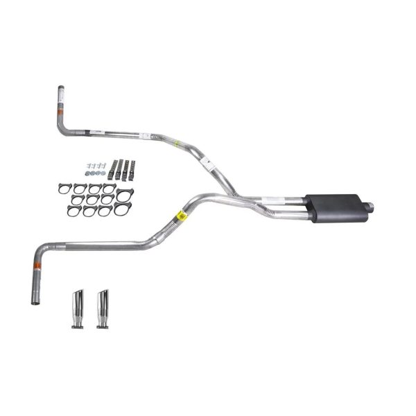 Silverado 88-95 dual exhaust 2.5 pipe Flowsound Muffler RC Tip Side Exit - Image 2
