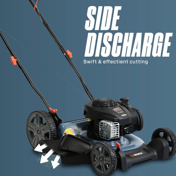 Senix Gas Push Lawn Mower, 21-Inch, 140 cc 4-Cycle Briggs & Stratton Engine, 2-in-1 Push Lawnmower, 6-Position Height Adjustment with Folding Capability, LSPG-M6 - Image 5