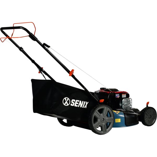 SENIX Self-Propelled Gas Lawn Mower, 21-Inch, 150 cc 4-Cycle Briggs & Stratton Engine, 3-In-1 Single Speed Lawnmower, 6-Position Height Adjustment with 11-Inch Rear Wheels, LSSG-M1, Blue - Image 7