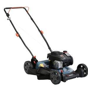 SENIX 21-Inch Push Lawn Mower, 125 cc 4-Cycle Gas Powered, Mulch & Side Discharge, Dual Lever Height Adjustment, LSPG-M3