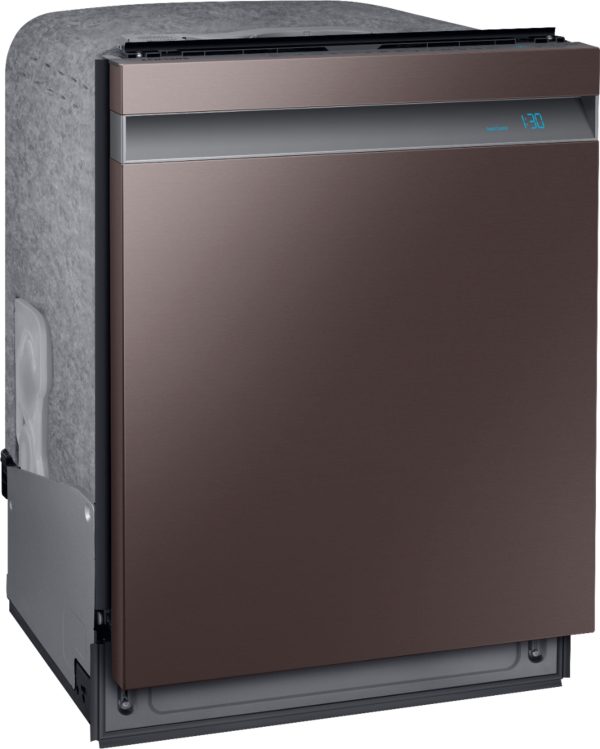 Samsung - Linear Wash 24" Top Control Built-In Dishwasher with AutoRelease Dry, 39 dBA - Tuscan stainless steel