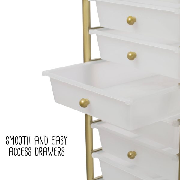 Honey Can Do 10-Drawer Gold Rolling Storage Cart - Image 2